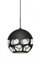 Besa Lighting J-ROCKYBK-LED-BR - Besa, Rocky Cord Pendant For Multiport Canopies, Black, Bronze Finish, 1x9W LED