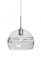  J-SPIR10CL-SN - Besa Spirit 10 Pendant For Multiport Canopy, Clear, Satin Nickel Finish, 1x60W Medium