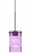 Besa Lighting RXP-6524EA-LED-BR - Besa Scope Pendant Rxp Amethyst/Frost Bronze 1x5W LED Mr16