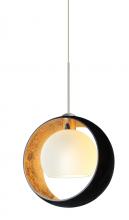 Besa Lighting X-4293GF-SN - Besa Pendant For Multiport Canopy Pogo Satin Nickel Black/Inner Gold 1x35W Halogen