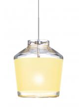 Besa Lighting X-PIC6CR-SN - Besa Pendant For Multiport Canopy Pica 6 Satin Nickel Creme Sand 1x50W Halogen