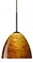 Besa Lighting 1BC-757218-HAL-BR - Besa Sasha Pendant Bronze Amber Cloud 1x40W Halogen