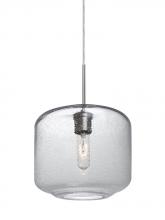 Besa Lighting J-NILES10CL-SN - Besa Niles 10 Pendant For Multiport Canopy, Clear Bubble, Satin Nickel Finish, 1x60W