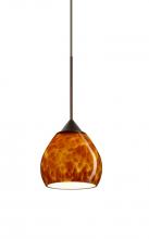  1XT-560518-BR - Besa Pendant Tay Tay Bronze Amber Cloud 1x50W Halogen