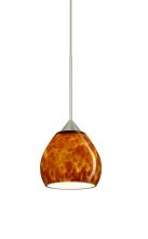  1XC-560518-SN - Besa Pendant Tay Tay Satin Nickel Amber Cloud 1x50W Halogen