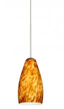  1XP-719818-SN - Besa Pendant Karli Satin Nickel Amber Cloud 1x50W Halogen