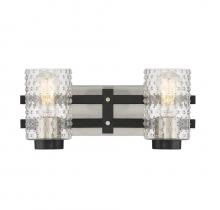 Savoy House 8-1909-2-66 - Colt 2-Light Bathroom Vanity Light in Matte Black with Satin Nickel