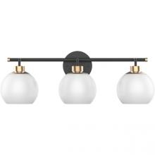 Worldwide Lighting Corp E20066-001 - Jinky 3-Light Vanity Light With off White Shades W24&#34; X D7&#34; X H8.5&#34;