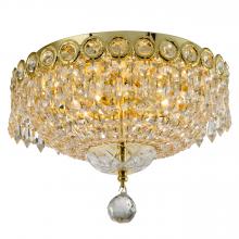 Worldwide Lighting Corp W33020G12 - Empire Collection 2 Light Gold Finish and Clear Crystal Flush Mount Ceiling Light 12&#34; d x 10&#34