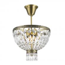 Worldwide Lighting Corp W33087B12 - Metropolitan 3-Light Antique Bronze Finish Crystal Semi Flush Mount Ceiling Light 12&#39; d x 14 in.