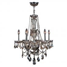 Worldwide Lighting Corp W83096C23-GT - Provence 6-Light Chrome Finish and Golden Teak Crystal Chandelier 23 in. Dia x 31 in. H Medium