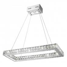 Worldwide Lighting Corp W83145KC28 - Galaxy 14 Integrated LEd Light Chrome Finish diamond Cut Crystal Rectangle Chandelier 6000K 28 in. L