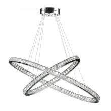 Worldwide Lighting Corp W83151KC48 - Galaxy 30 Integrated LEd Light Chrome Finish diamond Cut Crystal Constellation Ring Chandelier 6000K