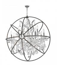 Worldwide Lighting Corp W83191C33-CL - Armillary 13-Light dark Bronze Finish and Clear Crystal Foucault&#39;s Orb Chandelier 33 in. Dia Lar