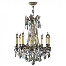 Worldwide Lighting Corp W83306BP24-GT - Windsor 8-Light Antique Bronze Finish and Golden Teak Crystal Chandelier 24 in. Dia x 30 in. H Large