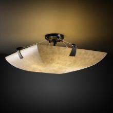 Justice Design Group CLD-9632-25-MBLK-LED-5000 - 24&#34; Semi-Flush Bowl w/ Tapered Clips