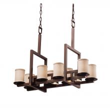 Justice Design Group FAB-8718-10-CREM-DBRZ - Dakota 8-Up & 3-Downlight Bridge Chandelier