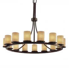 Justice Design Group POR-8715-10-WAVE-DBRZ - Dakota 15-Light 1-Tier Ring Chandelier