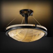 Justice Design Group PNA-9681-35-BANL-MBLK-LED-3000 - 18&#34; Round Semi-Flush Bowl w/ Ring