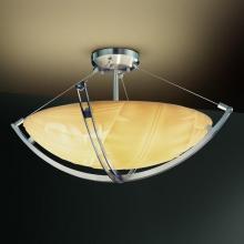 Justice Design Group PNA-9711-35-BANL-NCKL-LED3-3000 - 18&#34; LED Semi-Flush Bowl w/ Crossbar