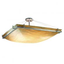 Justice Design Group PNA-9784-25-WAVE-MBLK-LED-6000 - 36&#34; Square Semi-Flush Bowl w/ Ring