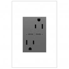 Legrand ARTRUSB15PD30M4 - Adorne 15A Tamper-Resistant Ultra-Fast Plus Power Delivery USB Type-C/C Outlet, Plus-Size, Magnesium