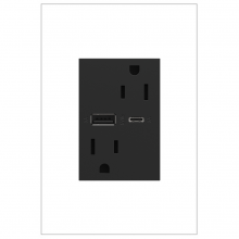 Legrand ARTRUSB156ACG4 - Adorne® 15A Tamper-Resistant Ultra-Fast USB Type-A/C Outlet, Graphite