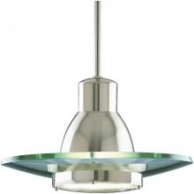 Progress P5003-09 - Modern Pendant One-Light Brushed Nickel Clear Glass Mini-Pendant Light