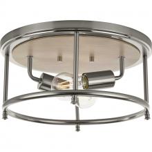 Progress P350151-009 - Durrell Collection Two-Light Brushed Nickel 13&#34; Flush Mount