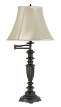 CAL Lighting BO-2948TB - 150W 3 Way Mayo Aluminum Casted Swing Arm Table Lamp With Softback Faux Silk Shade