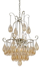 CAL Lighting FX-3591-5 - 34.5&#34; Inch Glass Chandelier in Warm Silver Finish