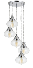 CAL Lighting FX-3624-5P - 9&#34; Height Glass Pendant in Chrome Finish