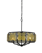 CAL Lighting FX-3677-6 - 25&#34; Height Iron Chandelier in Black Smith Finish