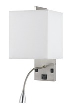 CAL Lighting LA-8029WL-1-BS - 60W Metal Wall Lamp with Rocker Switch and 1W LED Gooseneck Reading Light