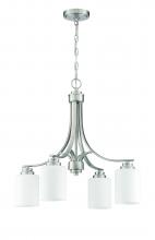 Craftmade 50524-BNK-WG - Bolden 4 Light Chandelier in Brushed Polished Nickel (White Glass)