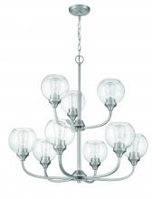 Craftmade 56229-BNK - Glenda 9 Light Chandelier in Brushed Polished Nickel