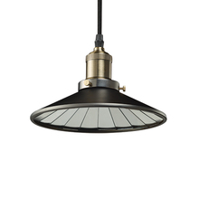 Bulbrite 810011 - Vintage 1-Light Brass Shade with Mirrored Reflector Mini Pendant, Pewter Finish