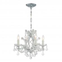 Crystorama 4474-CH-CL-MWP - Maria Theresa 4 Light Hand Cut Crystal Polished Chrome Mini Chandelier