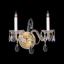 Crystorama 5042-PB-CL-MWP - Traditional Crystal 2 Light Clear Crystal Polished Brass Wall Mount