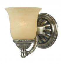 Crystorama 681-AB - One Light Antique Brass Ivory Faux Alabaster Glass Wall Light