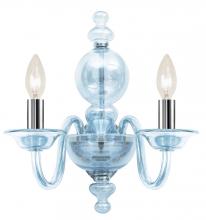 Crystorama 9842-CH-IB - Harper 2 Light Ice Blue Glass Sconce