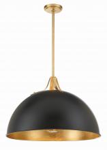 Crystorama SOT-18017-MK-GA - Soto 3 Light Matte Black + Antique Gold Pendant