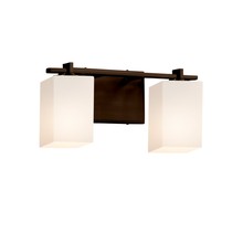 Justice Design Group FSN-8462-15-OPAL-DBRZ - Bronx 2-Light Bath Bar