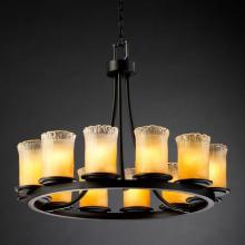 Justice Design Group GLA-8768-16-AMBR-NCKL - Dakota 12-Light Ring Chandelier (Short)