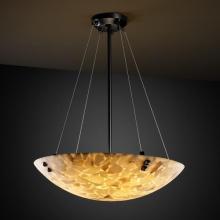 Justice Design Group ALR-9667-35-MBLK-F3-LED6-6000 - 48&#34; LED Pendant Bowl w/ Pair Square w/ Points Finials