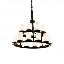 Justice Design Group CLD-8767-10-DBRZ - Dakota 21-Light 2-Tier Ring Chandelier