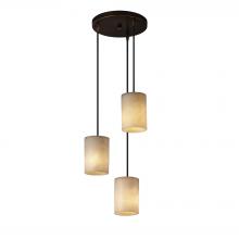 Justice Design Group CLD-8818-10-DBRZ - Mini 3-Light Cluster Pendant