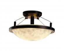 Justice Design Group CLD-9680-35-DBRZ-LED2-2000 - 14&#34; LED Semi-Flush Bowl w/ Ring
