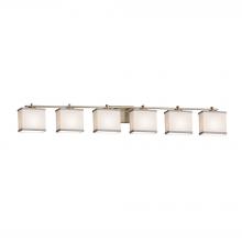 Justice Design Group FAB-8446-55-WHTE-BRSS - Era 6-Light Bath Bar