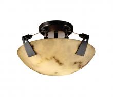 Justice Design Group FAL-9630-35-MBLK-LED2-2000 - 14&#34; LED Semi-Flush Bowl w/ Tapered Clips